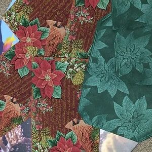 Cardinal/ poinsettia  placemat set combo